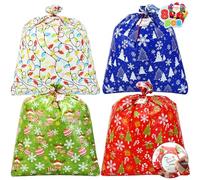 JOYIN 8 PCs Christmas Jumbo Big Gift Bags Heavy Duty 36” x 44” with Gift Tags for Large Gifts, Christmas Season, Gift Giving, Holiday Presents or Decorations