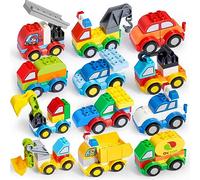 JOYIN 80-pcs Building Blocks Build Your Own Toy Cars Set Bricks Cute Different Vehicles for Kids Building Bricks for Kids Boys Girls Birthday Halloween Christmas Party Gift