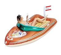 JOYIN 99x 47inch/244x120cm Giant Inflatable Boat Pool Float with Reinforced Cooler, Swimming Pool Inflatables Pool Inflatables Summer Pool Party Lounge Raft Decorations Toys for Kids & Adults