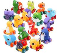 JOYIN Animal Cartoon Mini Cars, Soft Rubber Toy Car Set, Small Cars, Bath Toy Car for Toddlers, Gift for Boys and Girls Christmas Birthday, Summer Beach and Pool Activity, Party Favors for Kids
