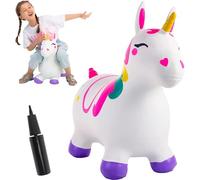JOYIN Animal Hopper for Kids,Unicorn Bouncy Horse Hopper for Toddlers,Space Hopper with Hand Pump,Ride on Jumping Toys for Birthday Gift,Inflatable Hopper,Indoors Outdoors