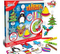 JOYIN Christmas 18 PCS Window Sun Catchers DIY Paint Art and Craft Kit, Make Your Own Window Clings for Christmas Holiday DEcorations,KIds Art Project