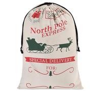 JOYIN Christmas Burlap Santa Sack 26" x 19", Large Drawstring Gift Bags for Presents, Reusable Cloth Pouch for Package Storage, Christmas Party Supplies Favors