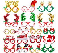 JOYIN Christmas Glass Frame - 18 Packs, Glasses Frame/Eyeglasses for Christmas Party Favors with Assorted Styles (One Size Fits All)