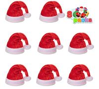 JOYIN Deluxe Santa Hats with Red Velvet & Plush Trim, Christmas Hats Bulk, Christmas Holiday Favors and Party Supplies for Kids and Adults