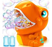 JOYIN Dinosaur Bubble Machine, Bubble Automatic Machine Gun Blower with Bubble Solutions for Kids, Summer Outdoor & Indoor Toy, Dinosaur Party Favor, Kids Birthday Gift in summer, Easter(Orange)