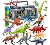 JOYIN Dinosaur Toys for Boys Age 3-6,Kids Toys with Play Mat Set & Storage Cage,19 PCS Realistic Dinosaur Figures & Trees for 3 4 5 6 Year Old, Dinosaur Toys for Boys and Girls Gift