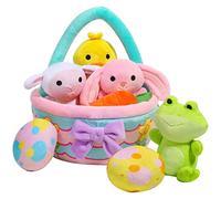 JOYIN Easter Egg Basket Stuffers Fillers Plush Playset for Baby Kids Easter Theme Party Favor, Eggs Hunt, Party Supplies Decorations Gifts for Baby, Toddler & Kids