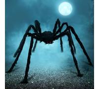 JOYIN Giant Halloween Spider, 5 Ft Black Hairy Prop for Indoor Outdoor Scary Haunted House Web Party Yard Decorations