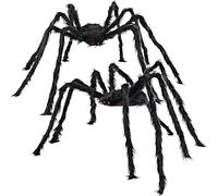 JOYIN Giant Halloween Spider Decorations - 60''/160cm Black Hairy Prop for Indoor Outdoor Scary Haunted House Party and Yard