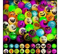 JOYIN Glow in The Dark Bouncing Balls - 100 Piece Halloween Party Favor Supplies, Kids Toys for Trick or Treating