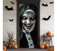 JOYIN Halloween 3D Nun Door Cover Sticker, 80 x 28 Inches Scary Ghost Decor Wallpaper for Halloween Decorations, Terror Home Party Supplies Front Door House Room Decor