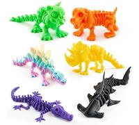 Joyin Halloween 3D Printing Animal Skeleton Toys 6pcs with Articulated Joints 3d Printed Dinosaur Toy with Dinosaurs Crocodiles Unicorn Whales Sharks Dogs Skeleton Cats Fidget Toys for for Kids Adult