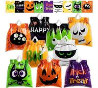 JOYIN Halloween Drawstring Candy Bags, Small Trick or Treat Bags with 9 Character Designs for Party Favors and Snacks