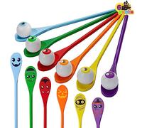 JOYIN Halloween Egg and Spoon Race Game Set; 6 Eyeballs and Spoons with Assorted Colors for Kids and Adults Halloween Outdoor Fun Games, Party Favor Supplies, Classroom Activities