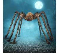 JOYIN Halloween Spider Brown Giant Spider Outdoor Decorations, 5 Ft Large Hairy Scary Fake Spider Brown Big Realistic Props for Yard Party Lawn Garden Decorations Indoor Decor and Haunted Houses Prop
