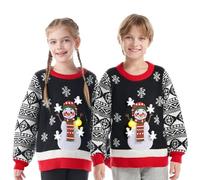 JOYIN Kids Girls LED Light Up Christmas Ugly Sweater - Medium (8-10Y) Black