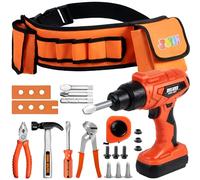 JOYIN Kids Tool Kit 19 Pcs Kid Role Play Construction Toy Set with Tool Belt,Electric Drill Toy,Construction Tool Accessories,Pretend Play Tool Kit Toys,Christmas Birthday Gifts for Boys Age 3 4 5 6 7