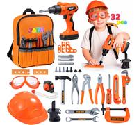 JOYIN Kids Tool Set with Toy Drill and Backpack 32 Pcs, Kids Toys Tool Set Cons