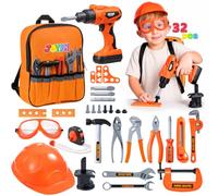 JOYIN Kids Tool Set with Toy Drill and Backpack 32 Pcs, Kids Toys Tool Set Construction Toys Christmas Birthday Gifts Toys for 3 4 5 Year Old Boys