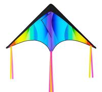 JOYIN Large Delta Kite Gradient Rainbow, Easy to Fly Huge for Kids and Adults with 328ft String, Large Delta Beach Kite for Outdoor Games and Activities