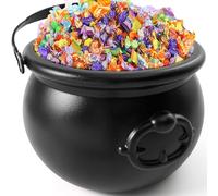 JOYIN Large Halloween Black Cauldron Candy Kettle, Pot and Bucket, Black Witch Cauldron Candy Holder, Halloween St. Patricks Party Favor Decoration
