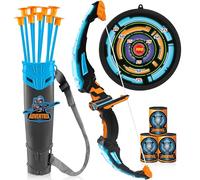 JOYIN LED Bow and Arrow for Kids, Light Up Archery Toy Play Set with Suction Cups Arrows, Targets & Arrow Case, Indoor and Outdoor Hunting Play Gift Toys for Boys Girls 3-12