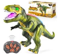 JOYIN LED Light Up Remote Control Dinosaur Walking and Roaring Realistic T-Rex Dinosaur Toys with Glowing Eyes, Walking Movement, Shaking Head For Toddlers Boys Girls