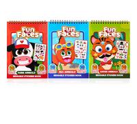 JOYIN Make-a-Face Reusable Sticker Books 3-Pack (Safari, Farm, Sea Animals) - On The Go Travel Toys Activity Pad for Kids Ages 4-8(30 Scenes), Sticker Book for Children Party Bag
