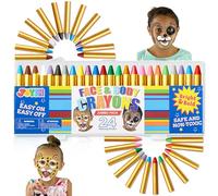 JOYIN Makeup Face Paint Crayons 24 Colors Safe & Non-toxic Face and Body Crayons,Bright Colors Body Makeup Painting for Birthday or Cosplay