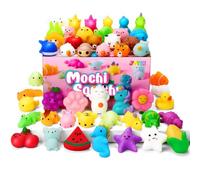 JOYIN Mochi Toys Set Age 3+, Random 25 Pack Mini Mochi Party Favors for Kids, Kawaii Toys Fidget Toys, Goodie Bags Fillers with Storage Box, Classroom Prizes, Stocking Fillers Kids