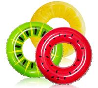 JOYIN Pool Inflatable Swimming Rings 82.5cm (3 Pack), Rubber Ring for Kids and Adults,Inflatable Pool Floats Fruit Pool Tubes, Inflatable Pool Toys for Swimming Pool Party Decorations
