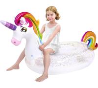 JOYIN Pool Inflatables for Kids, Unicorn Pool Float with Glitters Fun Pool Float