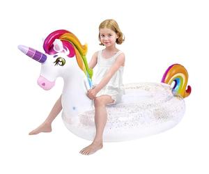 JOYIN Pool Inflatables for Kids, Unicorn Pool Float with Glitters Fun Pool Floats, Ride On Unicorn Beach Lake Floaties Raft Lounge, Party in Summer Decorations Pool Toys for Kids (152.4 x 75 x 85cm)