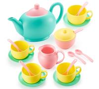 JOYIN Pretend Play Tea Party Set, Play Food Accessories BPA Free Phthalates Free Plastic Tea Set, Toy Tea Set Gifts for Toddler Boys Girls Ages 4,5,6 Years Old kids tea sets for girls