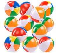 JOYIN Rainbow Beach Balls(12 Pack), 30 cm Inflatable Swimming Pool Toys for Summer Water Games Kids Birthday Party Supplies Combo Set Include Inflatable Beach Balls