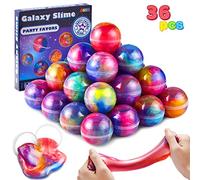 JOYIN Slime Party Favors, 36 Pack Galaxy Slime Ball Party Favors - Stretchy, Non-Sticky, Mess-Free, Stress Relief, and Safe for Girls and Boys - Classroom Reward, Valentine's Day Party Supplies
