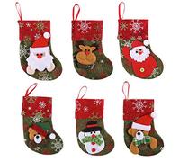 Joyin Toy set of 12 Mini Christmas 3D Stocking Gift & Treat Bags in Different Designs for Christmas Tree Decoration