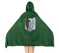 Joyincoser Anime Costume Men's Scout Regiment Cloak AOT Pyjamas Cape Coat Outfit Climate Blanket for Halloween Carnival Fancy Dress Party, Green, M