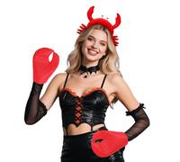 Joyincoser Crab Costume Novelty Crab Hat Headband With Red Claws Gloves Under The Sea Costume for Funny Gift for Halloween Cosplay Party (headband)