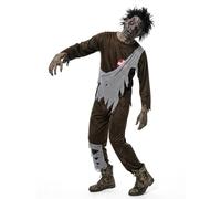 Joyincoser Living Dead Zombie Costume for Men with Mask for Halloween Cosplay Carnival Carnival (2XL)