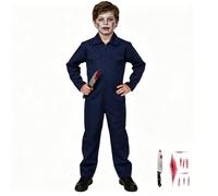 Joyincoser Michael Costume with Knife Horror Scary Bloody Boiler Suits Jumpsuit Coverall Workwear Gift for Halloween Carnival World Book Day (Small)