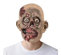 Joyincoser Scary Zombie Old Man Mask Bloody Realistic Mask Horror Costume Scary Devil Full Head Outfit Gift for Halloween Carnival (A)