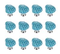 Joyindecor Ceramic Seashell Nautical Drawer Pulls Handles for Kitchen Cabinet Dresser Cupboard Wardrobe, Beach/Ocean Theme Knobs Coastal Dreseer Knobs, Pack of 12 (Blue New)