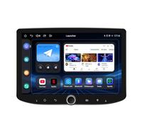 Joying - Single Din 10.1 Inch Touch Screen Radio Car Stereo Android 13 4GB+64GB Head Unit with Carplay, Android Auto, Volume Knob, Mirror Link
