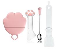 Joyinjojo Cat Treat Spoon - Cat Food Spoon - Cat Food Can Covers Lids | Cat Lickable Squeeze Treats Spoon Dispenser | Can Opener Cat Food Spatula Spoons for Wet Food | Cute Claw Cat Food Can Lid, Pink