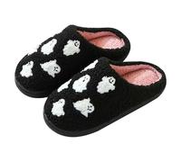 JoyinTcos Fluffy Slippers For Women Men Soft Plush Warm Spooky Ghost Slippers for Men and Women-XG37 (Ghost, Adult, Women, 6.5, Numeric, UK Footwear Size System, Wide)