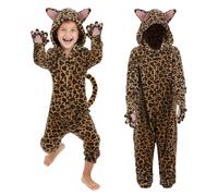 JoyinTcos Kids Animal Onesie Leopard Costumes Pajamas Leopard Onesie Kids Cosplay Costum Gifts for Girls Boys Age-XL Multicolor