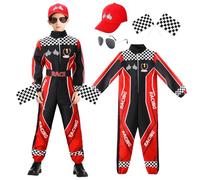 JoyinTcos Race Car Driver Costume Kids 3PCS Racing Driver Costume Halloween Dress Up