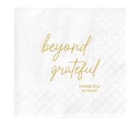 Joyiou Thank You Napkins, 30Pcs 2-Ply Paper Party-Napkins, 9x9 inches (unfolded), 4.5x4.5 inches (folded), for Party Supplies Decorations Favors Gifts, Bridal Shower